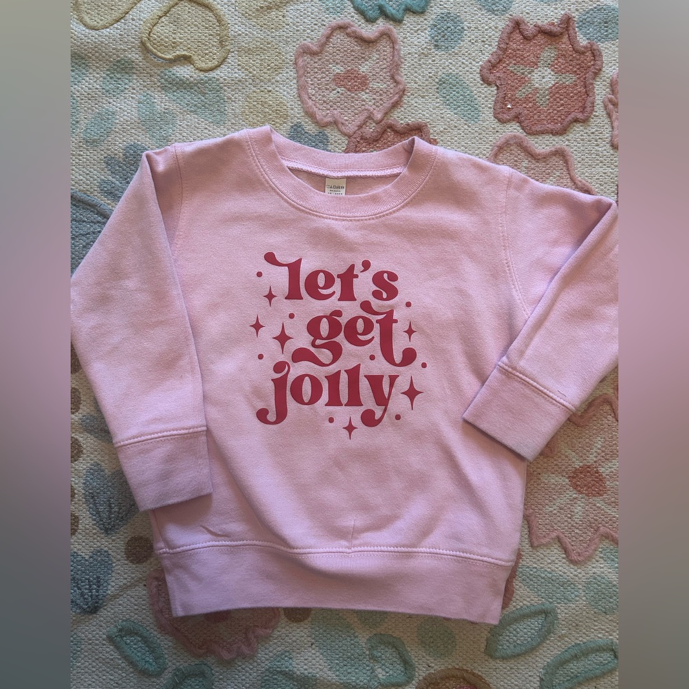 Boutique Pink Kids Sweatshirt - Let's Get Jolly